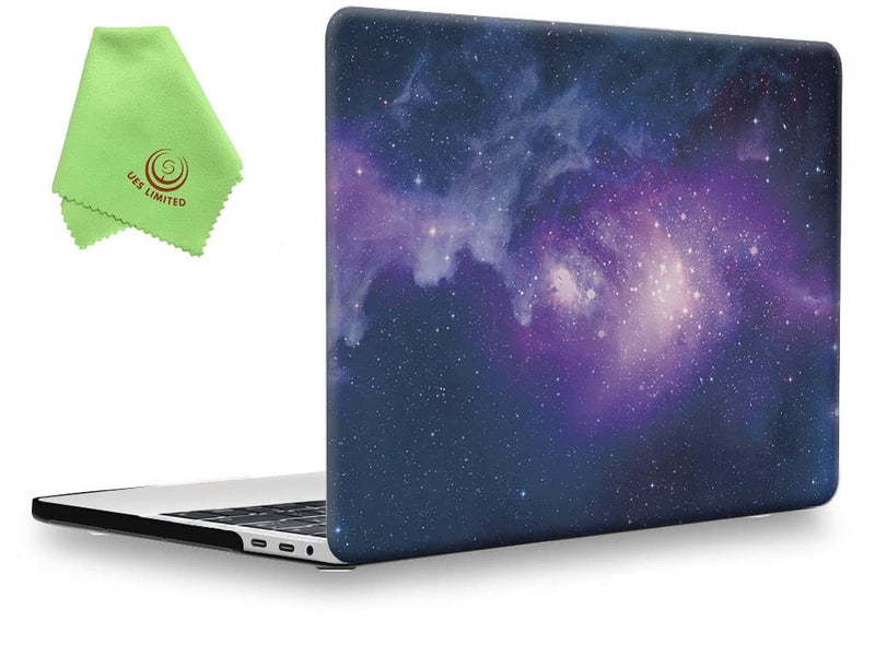 UESWILL Galaxy Pattern Hard Case Compatible with 2016-2019 Release MacBook Pro 15 inch with Touch Bar & USB-C, Model A1990 A1707, Nebula/Purple - Image 1